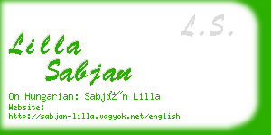 lilla sabjan business card